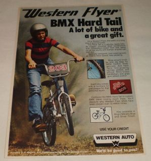 1978 Western Flyer BMX HARD TAIL bicycle ad ~ Western Auto