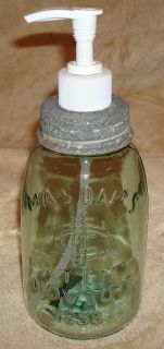 Rustic Vintage Midget Mason 1858 Fruit Canning Jar Soap Lotion 