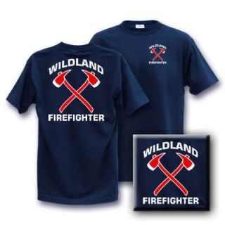 WILDLAND AXES FIREFIGHTER axs Large T Shirt fire team