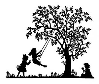 Children Playing; Tree Swing 1 Unmounted Rubber Stamp