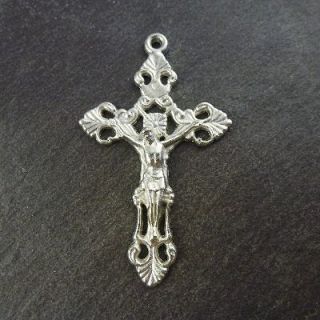 Wholesale x 10 Silver metal decorative crucifix 5cm crucifix Christian 