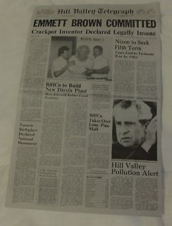Back To The Future   Emmett Brown Committed Newspaper Prop Replica