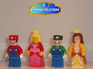 Custom LEGO Super Mario Luigi Pricess Peach and Princess Daisy #039C