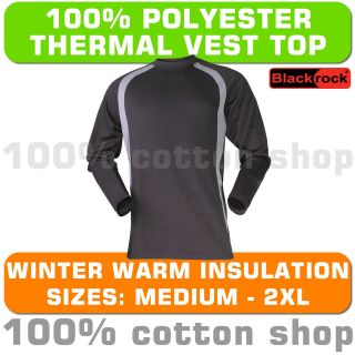 Blackrock Base Layer Thermal Vest Mens Work Wear Black Winter Warm 