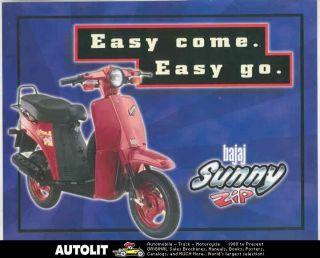 1997 1998 Bajaj Sunny Zip 60 Motorcycle Motor Scooter Brochure India 