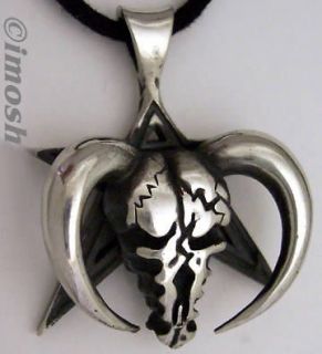 Necro Occult Inverted Pentagram Necklace Horns Up Satan