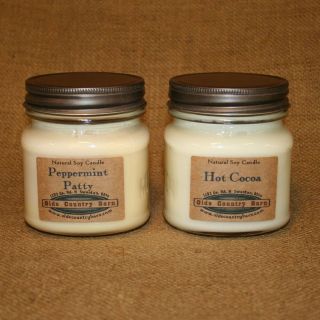 Soy Candle Natural Soybean Wax 8 oz Mason Jar Bakery Drink Scents