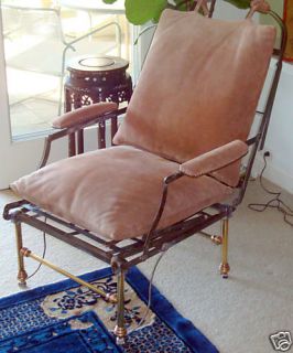 19CT BRITISH OFFICERS STEEL & BRASS CAMPAIGN CHAIR/ BED (Komj)