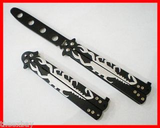   Black Blade Dull METAL Practice BALISONG BUTTERFLY Knife Trainer