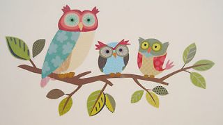 Baby/Nursery/Childrens/Girls/Boys/Kid Bedroom OWL/FLOWER Wall 