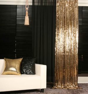 Gold Sequins Beaded Curtain Drapery Panel Room Divider Handmade 