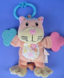 Peach CAT Lovey & Teether & Rattle MUNCHKIN RARE Soft Baby Toy
