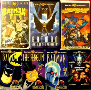LOT OF 10 BATMAN ROBIN PENGUIN SUPERMAN MASK OF THE PHANTASM VHS 