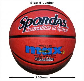 Junior Size 5 Grippy Spordas Max Basketball Ball Choice of Colours