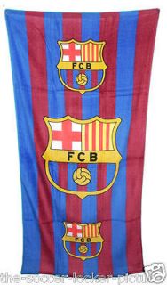 FC Barcelona Official Product Printed Towel CLUB CRESTS 140 X 70cms 