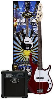 Peavey MAX Bass Pack Bass Guitar and Amp Package (Red)