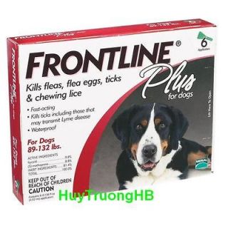 Frontline Plus for Dogs 6 Packs 6 Months (89 132 Lbs)   