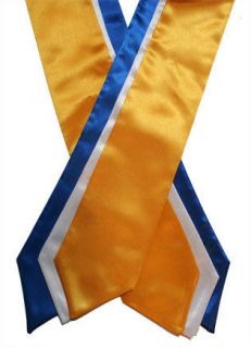 Graduation Stole Graduation Sash Honor Stole Gold White Royal Blue Cap 