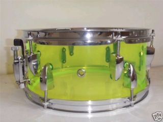 new 14x5.5 Green Acrylic Snare Drum, Custom Made