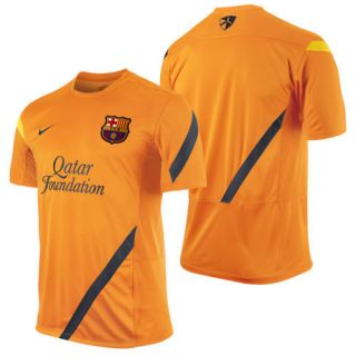 Nike BARCELONA Official 2011 12 SOCCER TRAINING JERSEY Orange Brand 