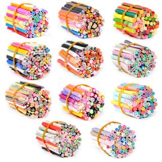 50Pcs Nail Art Smile and Skull Fimo Canes Rods Stickers Tips DIY 