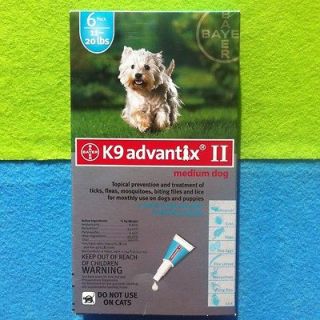 NEW K9 ADVANTIX II MEDIUM DOGS 11 20 lbs 6 Pack