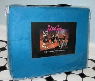 PATRICIA FIELDS Queen Sheet Set SOLID TURQUOISE BLUE