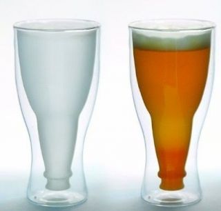 Hopside Down Beer Glass, Double Wall Beer Glass  USA