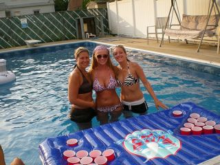 Poolside Pong Inflatable Floating Beer Pong Table