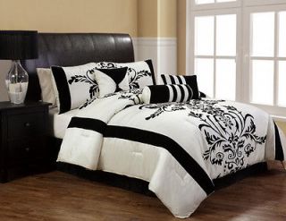 Piece Twin Salma Black and White Bed in a Bag Set