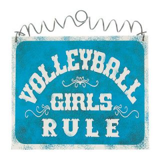 VOLLEYBALL GIRLS RULE Sign Cottage Chic Dorm Decor
