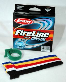 Berkley Fireline Fused Crystal 4 or 6 Lb Line 125 Yd plus 6 velcro rod 