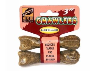 GNAWLERS Beef Small 3 Dog Bone Chew Treat Snack