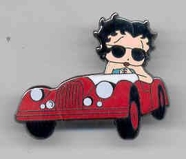 Sexy Betty Boop DRIVING RED SPORTS CAR Pin