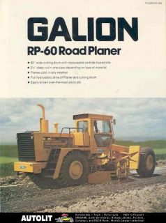 1978 Galion RP60 Road Planer Scraper Brochure