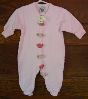 NWT Boutique  Oh Baby Pink union suit & Romper w/flower details 6 