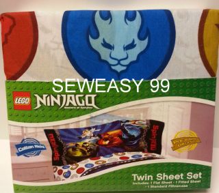 Lego Ninjago Twin sheet Set New in package, 1 Flat Sheet, 1 Fitted 