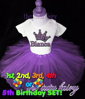 Purple Zebra Crown birthday girl outfit tutu & shirt t shirt first 1st 
