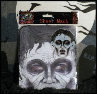Haunted Halloween ZOMBIE UN DEAD FREAK Sheer Mask (OSFA, Silk ) NEW 