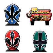 Power Rangers birthday Party Molded Candle Set 4Pc