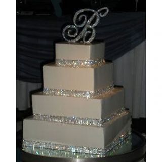 Crystal Cake Jewelry Rhinestone Banding Wedding Bling 2 Row