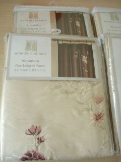 Curtain Window Treatment, Pole Top Panel 44 x 84 floral embroidery 