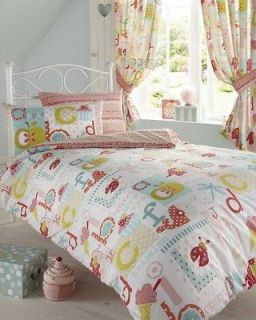 Kids ABC print fully lined curtains with matching tie backs, 66x72 
