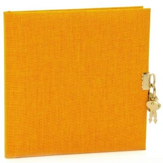 Goldbuch blank Diary with lock OCHER linen cover yellow NEW