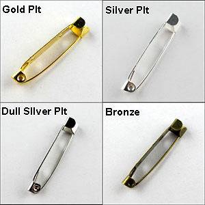 Brooch Back Bar Pins Silver,Gold,Bronze etc. 15mm,20mm,25mm,30mm,38mm 