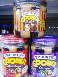 SMUCKERS GOOBER PEANUT BUTTER JELLY CHOCOLATE STRIPES 3 FLAVOR 