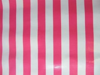   White Stripe Mexican Oil Cloth Vinyl Tablecloth Fabric 36 x 47 Wide