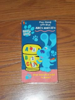 Blues Clues VHS Video Play Along with Blue ABCs and 123s ABC 123 A 