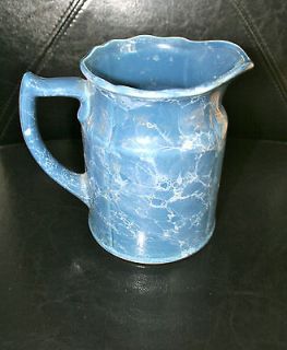   MOUNT CLEMENS POTTERY 6 PITCHER ATHENS COLLECTION BLUE WHITE