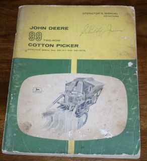 John Deere 99 Two Row Cotton Picker Operators Manual